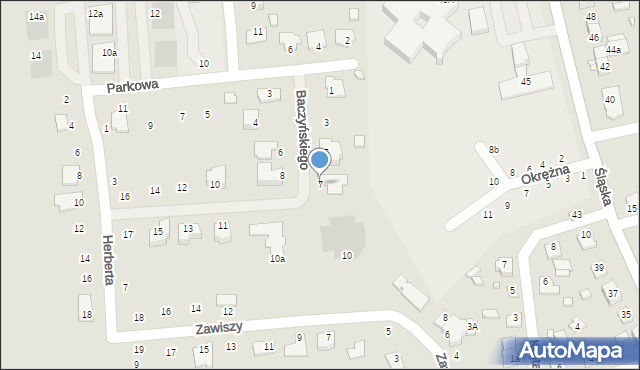 Zamość, Baczyńskiego Krzysztofa Kamila, 7, mapa Zamościa