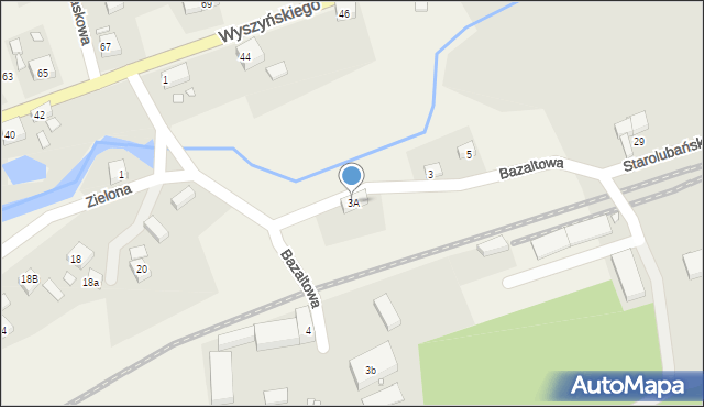 Zaręba, Bazaltowa, 3A, mapa Zaręba