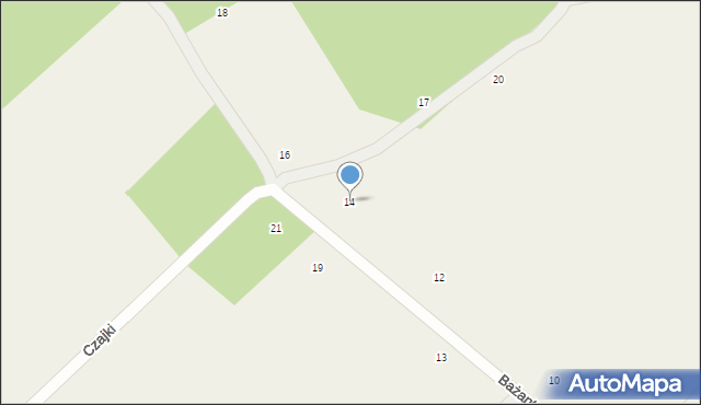Zaręby, Bażanta, 14, mapa Zaręby