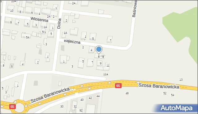 Zaścianki, Bajeczna, 6, mapa Zaścianki