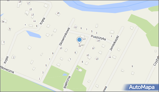 Zawiszyn, Bajeczna, 11, mapa Zawiszyn