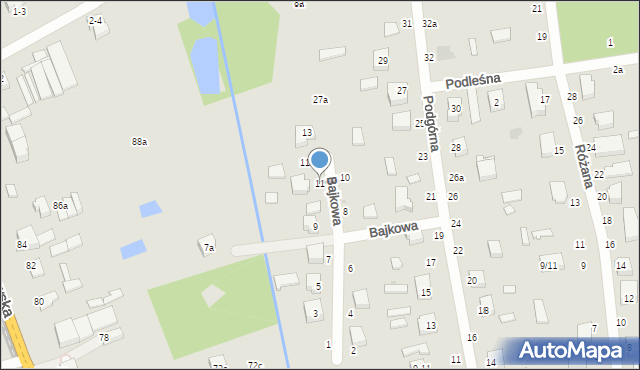 Zgierz, Bajkowa, 11, mapa Zgierz