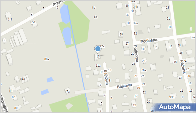 Zgierz, Bajkowa, 13, mapa Zgierz