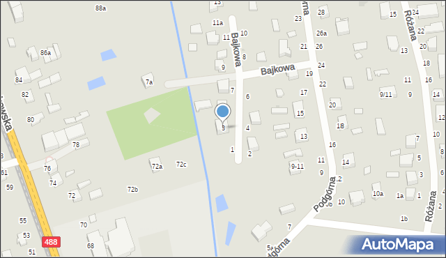 Zgierz, Bajkowa, 3, mapa Zgierz