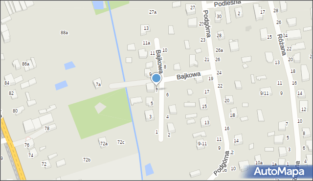 Zgierz, Bajkowa, 7, mapa Zgierz