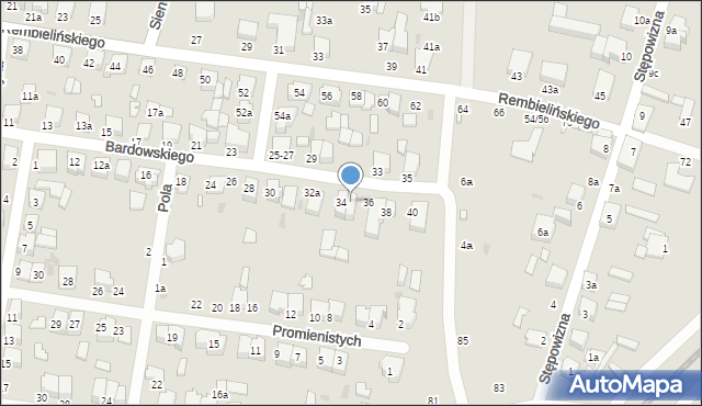 Zgierz, Bardowskiego Piotra, 34a, mapa Zgierz