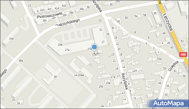 Zgierz, Bazylijska, 25a, mapa Zgierz