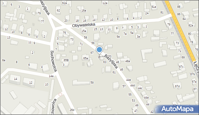 Zgierz, Bazylijska, 65, mapa Zgierz