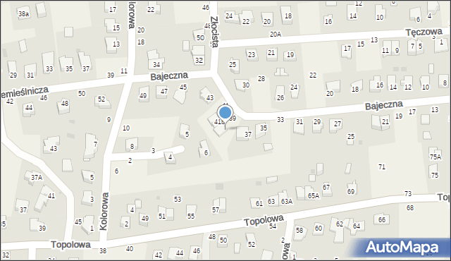 Zgłobice, Bajeczna, 41c, mapa Zgłobice