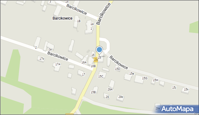 Zielona Góra, Barcikowice, 15, mapa Zielona Góra