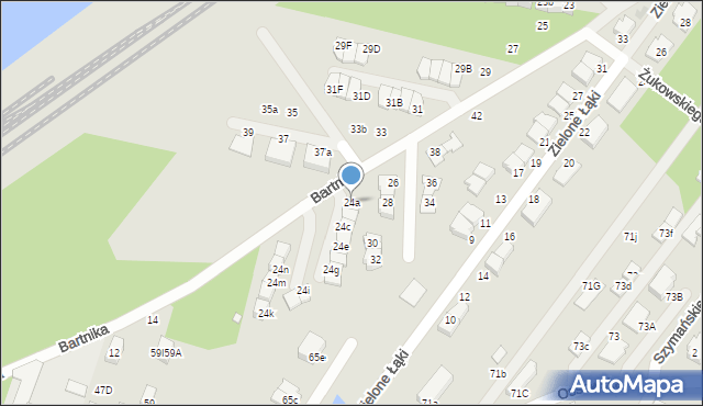 Zielonka, Bartnika-Magika Jerzego, 24a, mapa Zielonka