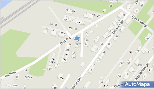 Zielonka, Bartnika-Magika Jerzego, 28, mapa Zielonka