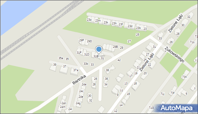 Zielonka, Bartnika-Magika Jerzego, 31A, mapa Zielonka