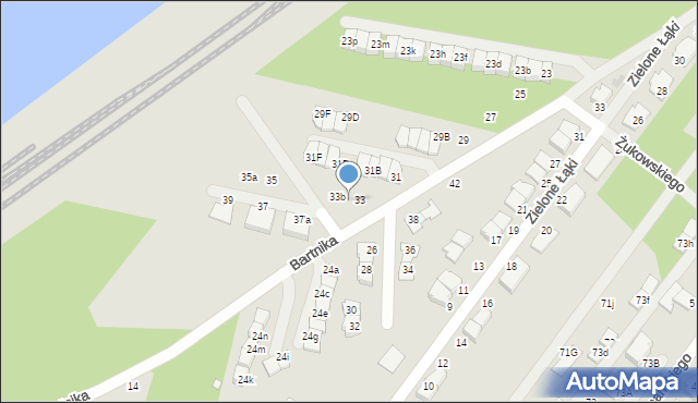 Zielonka, Bartnika-Magika Jerzego, 33a, mapa Zielonka
