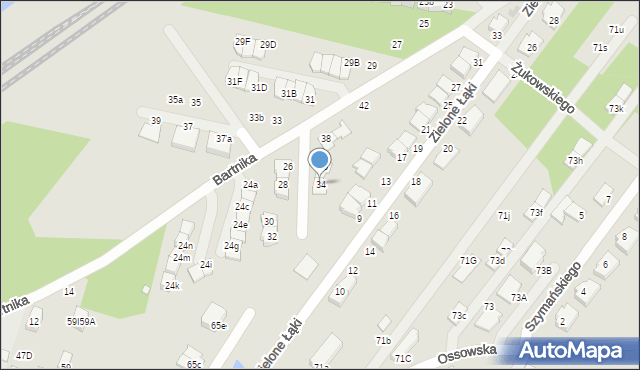 Zielonka, Bartnika-Magika Jerzego, 34, mapa Zielonka