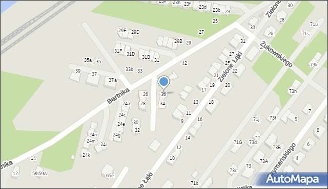 Zielonka, Bartnika-Magika Jerzego, 36, mapa Zielonka