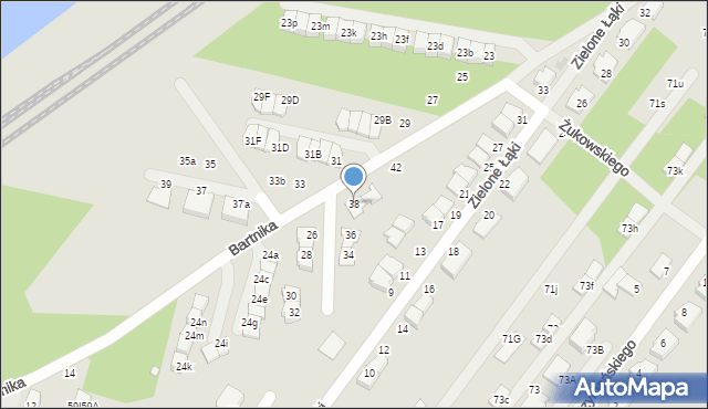 Zielonka, Bartnika-Magika Jerzego, 38, mapa Zielonka
