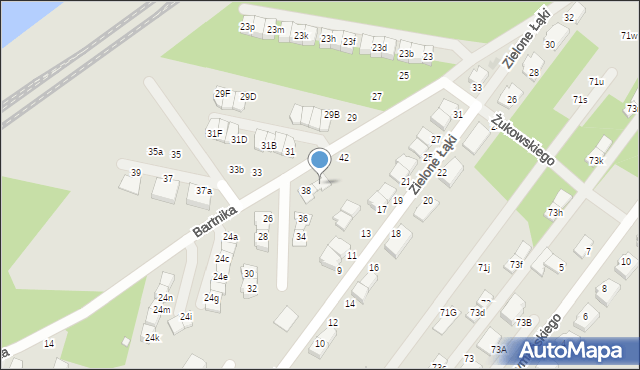 Zielonka, Bartnika-Magika Jerzego, 40, mapa Zielonka