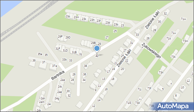 Zielonka, Bartnika-Magika Jerzego, 42, mapa Zielonka