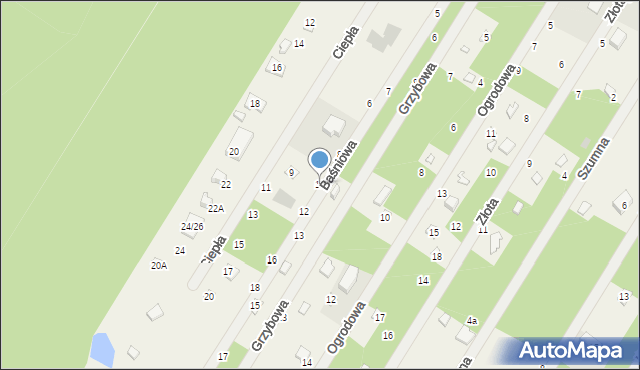 Zofiówka, Baśniowa, 10, mapa Zofiówka