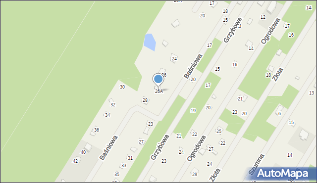 Zofiówka, Baśniowa, 26A, mapa Zofiówka