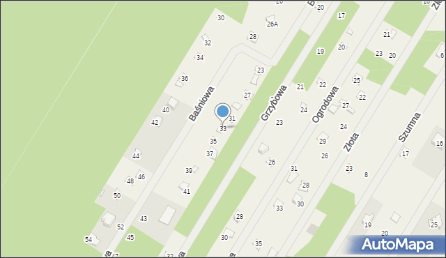 Zofiówka, Baśniowa, 33, mapa Zofiówka