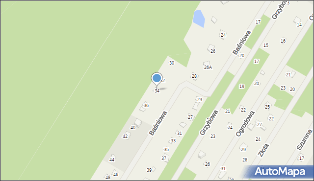 Zofiówka, Baśniowa, 34, mapa Zofiówka