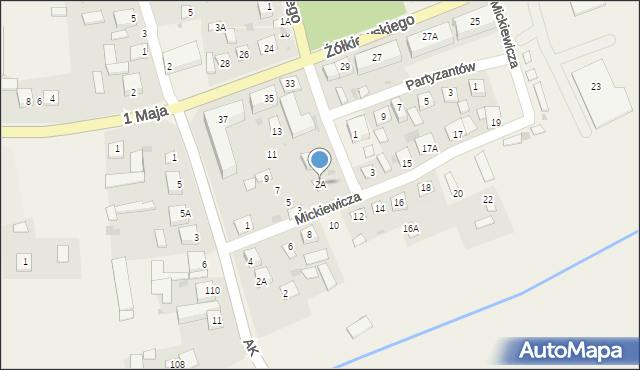 Żółkiewka-Osada, Batalionów Chłopskich, 2A, mapa Żółkiewka-Osada