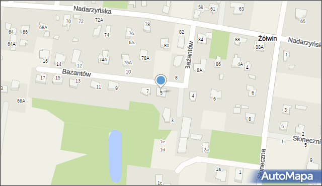 Żółwin, Bażantów, 5, mapa Żółwin