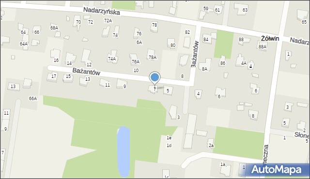 Żółwin, Bażantów, 7, mapa Żółwin