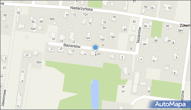 Żółwin, Bażantów, 9, mapa Żółwin