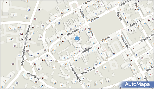 Żory, Bagnista, 4, mapa Żor