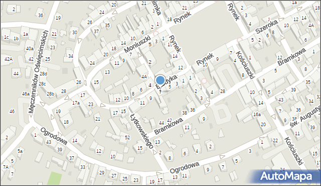 Żory, Bałdyka, 7, mapa Żor