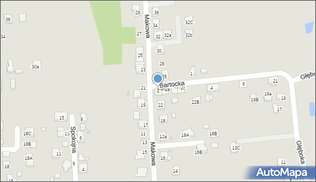 Żory, Bartocka, 2, mapa Żor