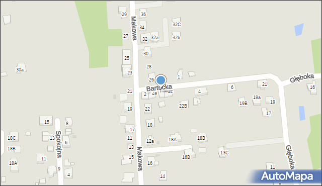 Żory, Bartocka, 2b, mapa Żor