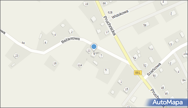 Żurawica, Bażantowa, 9, mapa Żurawica