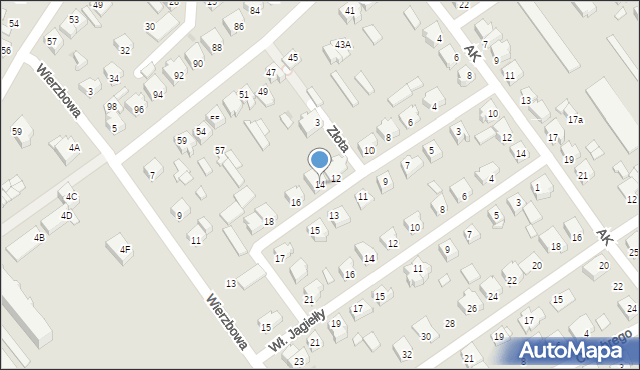 Żuromin, Batalionów Chłopskich, 14, mapa Żuromin