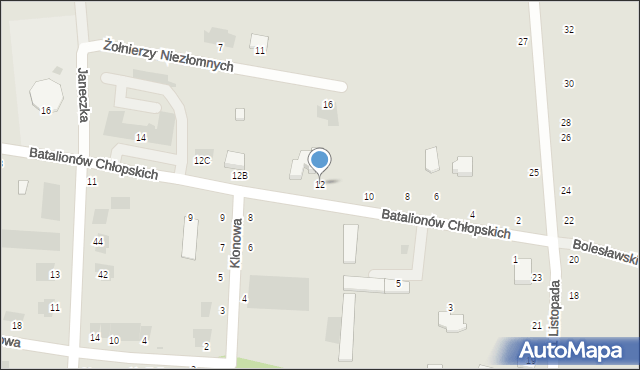 Zwoleń, Batalionów Chłopskich, 12, mapa Zwoleń