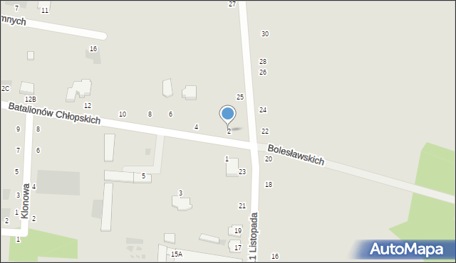 Zwoleń, Batalionów Chłopskich, 2, mapa Zwoleń