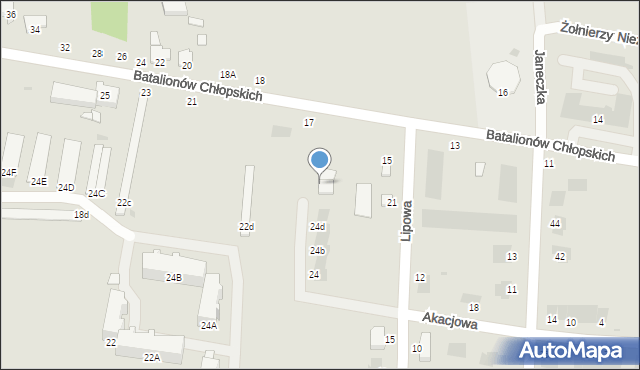 Zwoleń, Batalionów Chłopskich, 21b, mapa Zwoleń