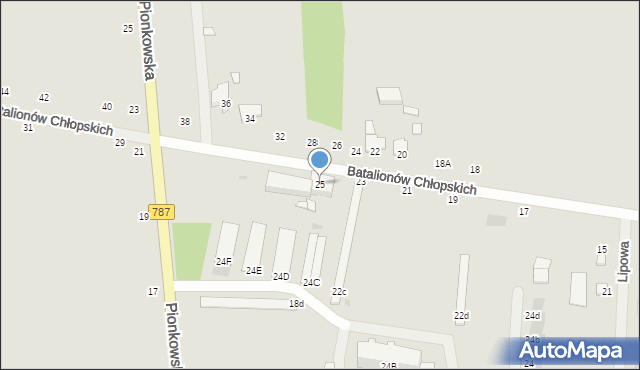 Zwoleń, Batalionów Chłopskich, 25, mapa Zwoleń