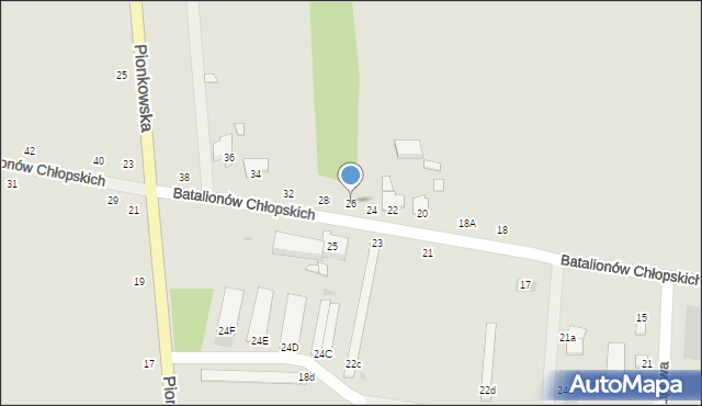 Zwoleń, Batalionów Chłopskich, 26, mapa Zwoleń