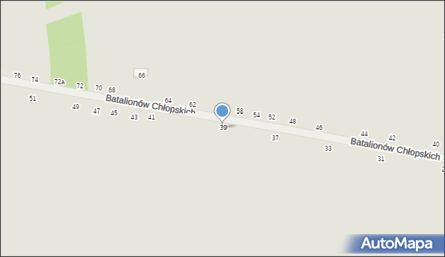 Zwoleń, Batalionów Chłopskich, 39, mapa Zwoleń