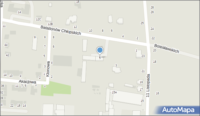 Zwoleń, Batalionów Chłopskich, 5, mapa Zwoleń