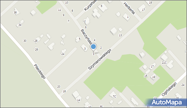 Żyrardów, Baczyńskiego Krzysztofa Kamila, 1, mapa Żyrardów