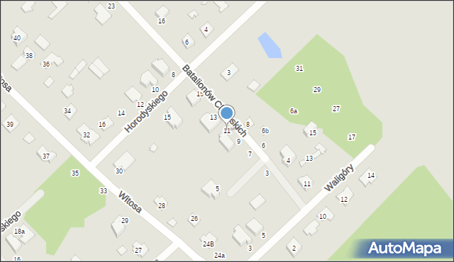 Żyrardów, Batalionów Chłopskich, 11, mapa Żyrardów