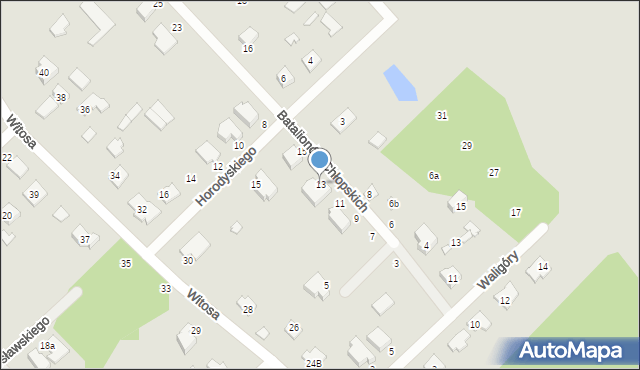 Żyrardów, Batalionów Chłopskich, 13, mapa Żyrardów