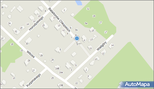 Żyrardów, Batalionów Chłopskich, 3, mapa Żyrardów