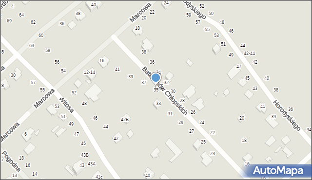 Żyrardów, Batalionów Chłopskich, 35, mapa Żyrardów