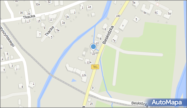 Andrychów, Beskidzka, 12, mapa Andrychów